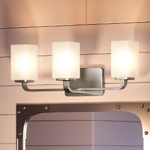 Urban Ambiance Luxury Contemporary Bath Light 8.5''H x 23.5''W,  Brushed Nickel Finish,  Louisville Collection, UHP4322 - 1 of 4