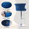 PAGED Adjustable Swivel Bar Stool Set of 2 Velvet Island Chairs with Silver Plated Metal Leg for Kitchen Island, Dining Room - 3 of 4