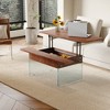 Multifunctional Lift-Top Coffee Table with Glass Legs - 3 of 4