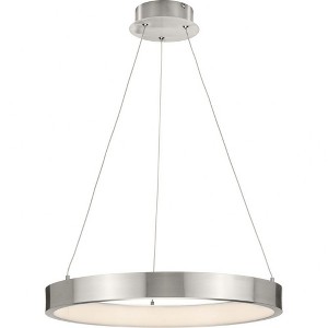 Progress Lighting, Inverse, 1-Light Flush Mount, Brushed Nickel, Aluminum, LED, 20" Diameter, Damp Rated. - 1 of 1