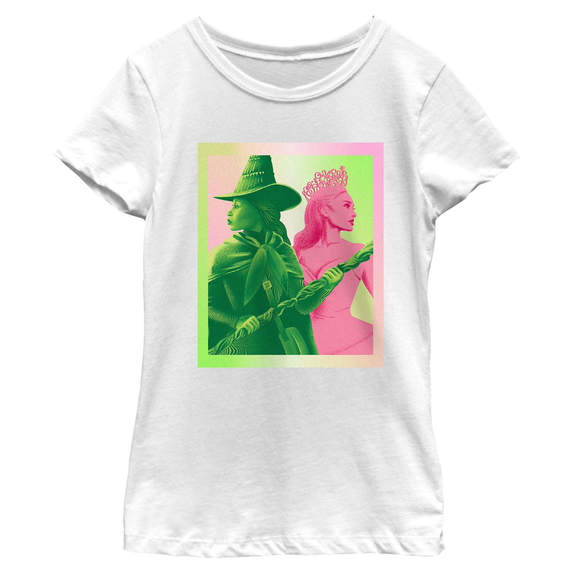 Girl's Wicked Elphaba and Glinda Gradient Frame T-Shirt