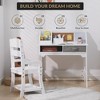 Kids Desk and Chair Set, Wooden Study Table with Storage Shelf, Bulletin Board, Keyboard Stand and Pen Holder, Children School Learning Desk Set - 3 of 4