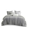 Gulches 3 Piece Cotton Jacquard Comforter Set, Gray Full/Queen - Elegant Textured Bedding for Timeless Bedroom Style - 3 of 4