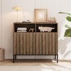 Storage Cabinet with Doors and Adjustable Shelves, Modern Farmhouse Sideboard Buffet Cabinet with Storage - 3 of 4