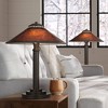 Robert Louis Tiffany Mica Mission Desk Lamps 18 1/2" High Set of 2 Oil Rubbed Bronze Natural Mica Shade for Bedroom Living Room Bedside Nightstand - 2 of 4
