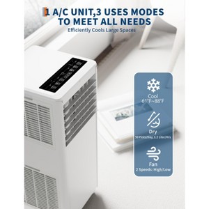 8,000 BTU Portable AC - 3-in-1 Cool/Dehumidify/Fan for 350SqFt, Remote, 24H Timer & Sleep Mode - 1 of 4