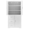CAVINAS Tall&Wide Bathroom Storage Cabinet with Adjustable Shelves,3 Doors&3 Drawers,Freestanding Cabinet with Anti-Tipping Device for Bathroom - 4 of 4