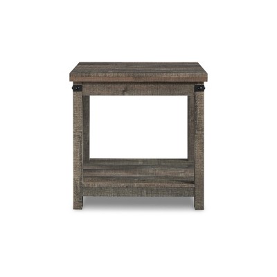 Chic Contemporary 24'' Brown Wood Square End Table with Storage