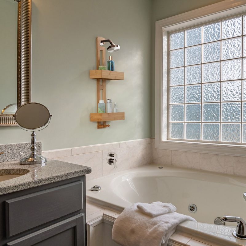 Bathroom Multi-function Natural Bamboo Storage Rack Over Shower Head Organizer, Shower Ball, Shampoo, Conditioner, Soap Holder, 3 of 7