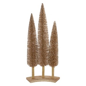 Northlight Sisal Christmas Trees Decor - 25" - Rose Gold - Set of 3 - 1 of 4