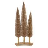 Northlight Set of 3 Rose Gold Sisal Christmas Trees Table Top Decor 25"