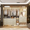 Besiost Set of 3 Closet Organizer System with Wood Drawers, 79-In Freestanding Wardrobe with Hanging Rods and Mirror - 2 of 4