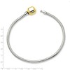 Black Bow Jewelry 3mm Silver Snake & 14k Gold Clasp Starter Bead Bracelet - 3 of 4