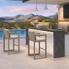 PURPLE LEAF Outdoor Bar Stools Set of 2 Modern Aluminum Barstools with Removable Cushion Patio Bar Stool for Kitchen Outside Island Backyarda - 3 of 4