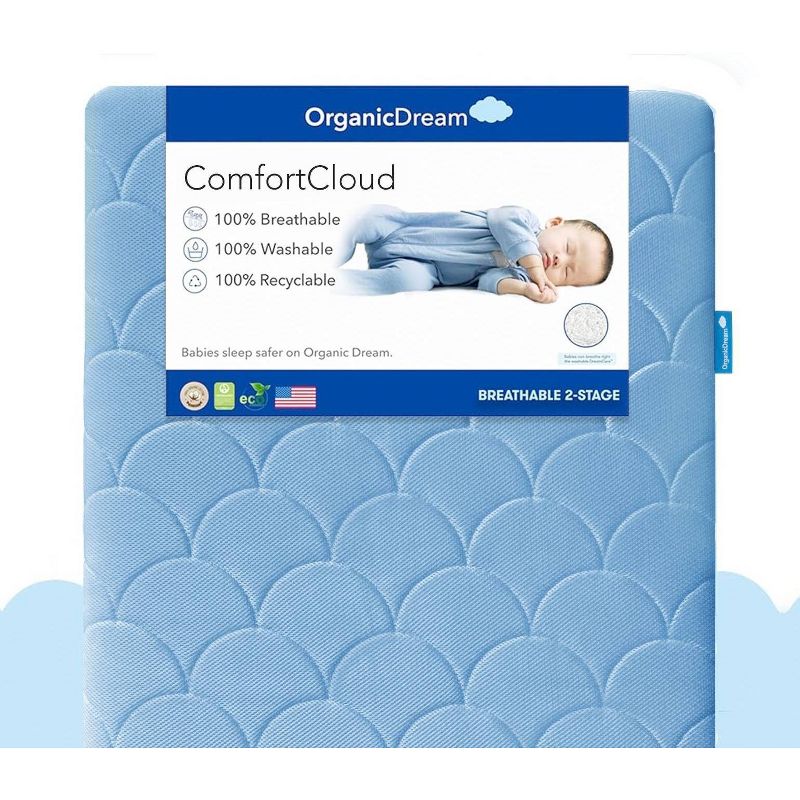 Organic Dream ComfortCloud 2-Stage Crib &#38; Toddler Mattress - Sky Blue, 2 of 5