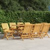 vidaXL Folding Patio Chairs Set of 8 - Solid Teak Wood - Scandinavian Style - Brown Outdoor Seats - Ideal for Garden, Deck - 2 of 4