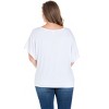 24seven Comfort Apparel Womens Plus Size Short Sleeve Loose Fitting Dolman Top - 3 of 4