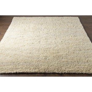Hauteloom Kettering Solid Cream Wool Shag Rug - 1 of 4
