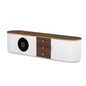 Dexmalle Minimalist TV Stand for TVs up to 80 Inches with 3 Drawers and 1 Shelf - 1 of 4