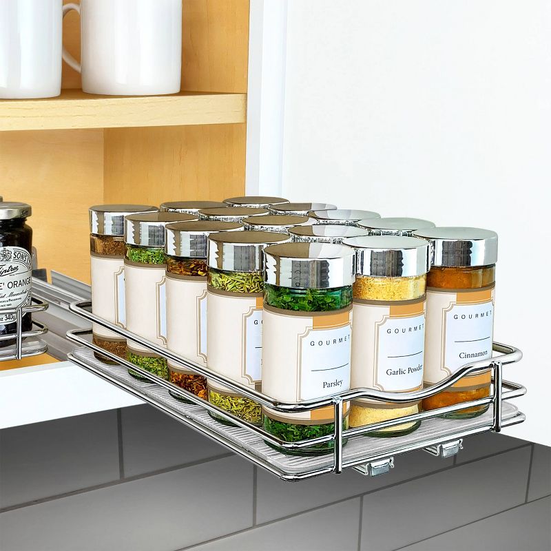 Lynk Professional Slide Out Spice Rack Upper Cabinet Organizer - 6&#34; Wide, 3 of 12
