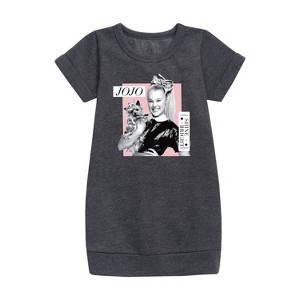 JoJo Siwa Shine Bright Graphic Short Sleeve Fleece Dress - Heather Charcoal - 5T - 1 of 2