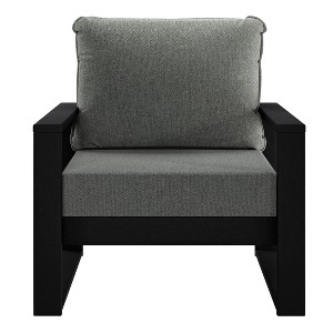 WestinTrends Montara Outdoor Modern HDPE Patio Club Chair with Waterproof Deep Seat Cushions - 1 of 4