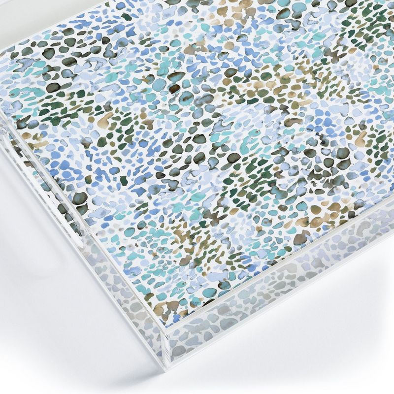Ninola Design Blue Speckled Painting Watercolor Stains Acrylic Tray - Deny Designs, 3 of 5