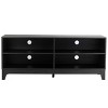 Tangkula Modern Wooden TV Stand Media Console Storage Cabinet with 4 Open Shelves Walnut/Black/Brown - 3 of 4