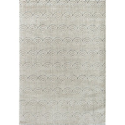 Sandstone Geometric 6' x 9' Stain-Resistant Synthetic Area Rug