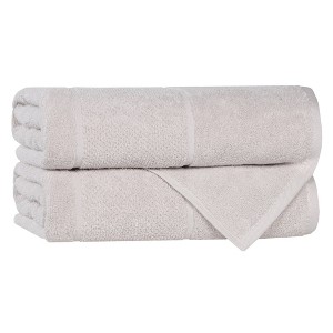 Smart Twist Viscose Cotton Blend Medium Weight Solid Thick Border Towel Set by Blue Nile Mills - 1 of 4