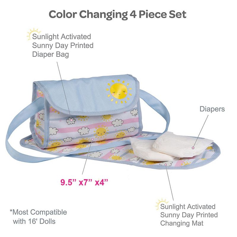 Adora Baby Doll Diaper Bag Set - Color-Changing Sunny Days, 4 of 8