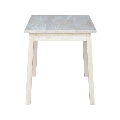 Unfinished White Wooden Kids Table with Tapered Legs