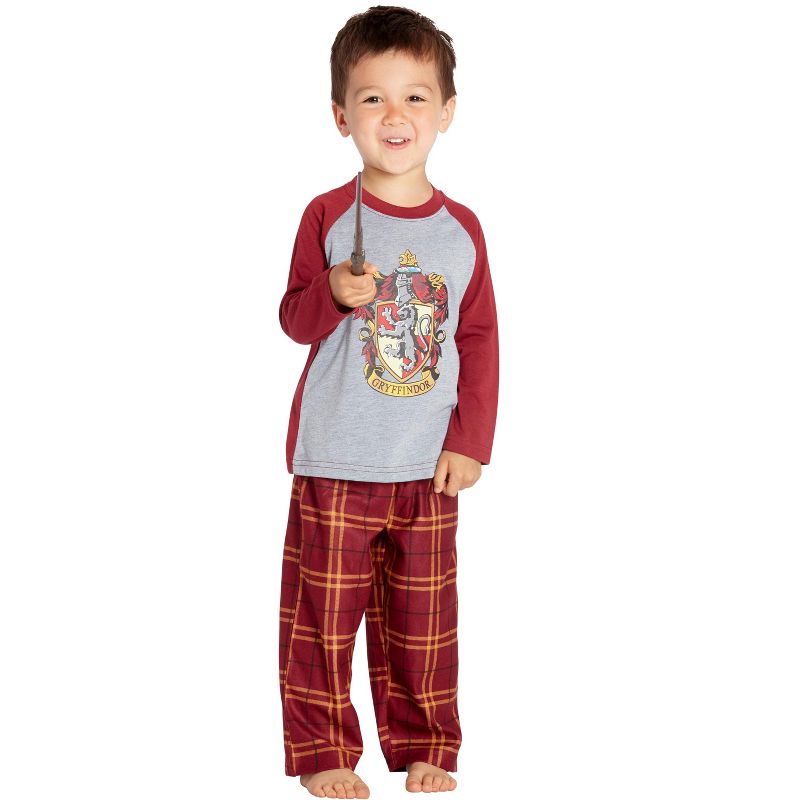 Harry Potter Boys' Raglan Shirt And Plaid Pajama Pants Set, 1 of 5
