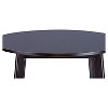 Debbie Mid century Wood Round Dining Table Dark Brown Baxton