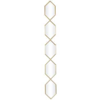 59"x7" Metal Slim Stacked Chain 5 Layer Wall Mirror with Trellis Pattern - Olivia & May