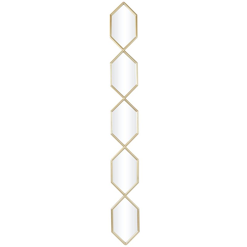 59"x7" Metal Slim Stacked Chain 5 Layer Wall Mirror with Trellis Pattern - Olivia & May, 1 of 6