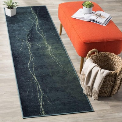 Handmade Turquoise and Multicolor Viscose Rectangular Rug (2' x 3')