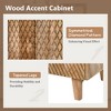 Whisen Rustic Mango Wood Fluted Accent Cabinet with Adjustable Shelf for Kitchen Dining & Living Room - 2 of 4