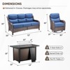 Buenhomino Patio Furniture Set with Fire Pit Table Wicker Outdoor Swivel Rocker Patio Chairs High Back Outdoor Couch Conversation Set - 3 of 4