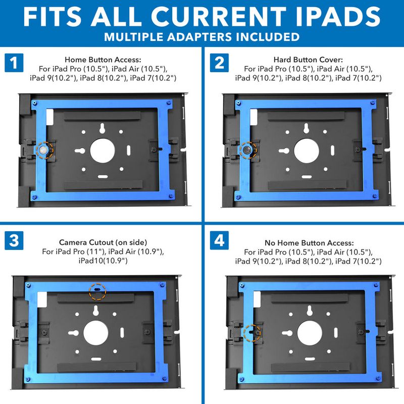 Mount-It! Anti-Theft Tablet Kiosk Wall Mount Compatible w/ iPad 10, 9, 8, iPad Pro 10.5, iPad Air 10.5 | Locking Kiosk for iPad | Wall Kiosk | Black, 4 of 10