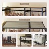 ORRD Wood Garment Rack with 2 Wicker Drawers & Shelves, Heavy Duty Freestanding Closet Organizer Wardrobe Rack with Hooks, Vintage Brown - 3 of 4