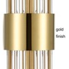 Claxy Modern Gold Metal Wall Sconce with Beautiful Crystal Clear Glass Rods for Bathroom Set of 2 - 3 of 4