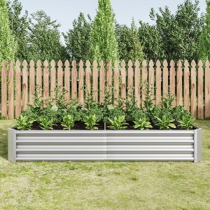 7.6x3.7x0.98ftRaised Garden Bed Kit - Metal Raised Bed Garden,Black - 1 of 4
