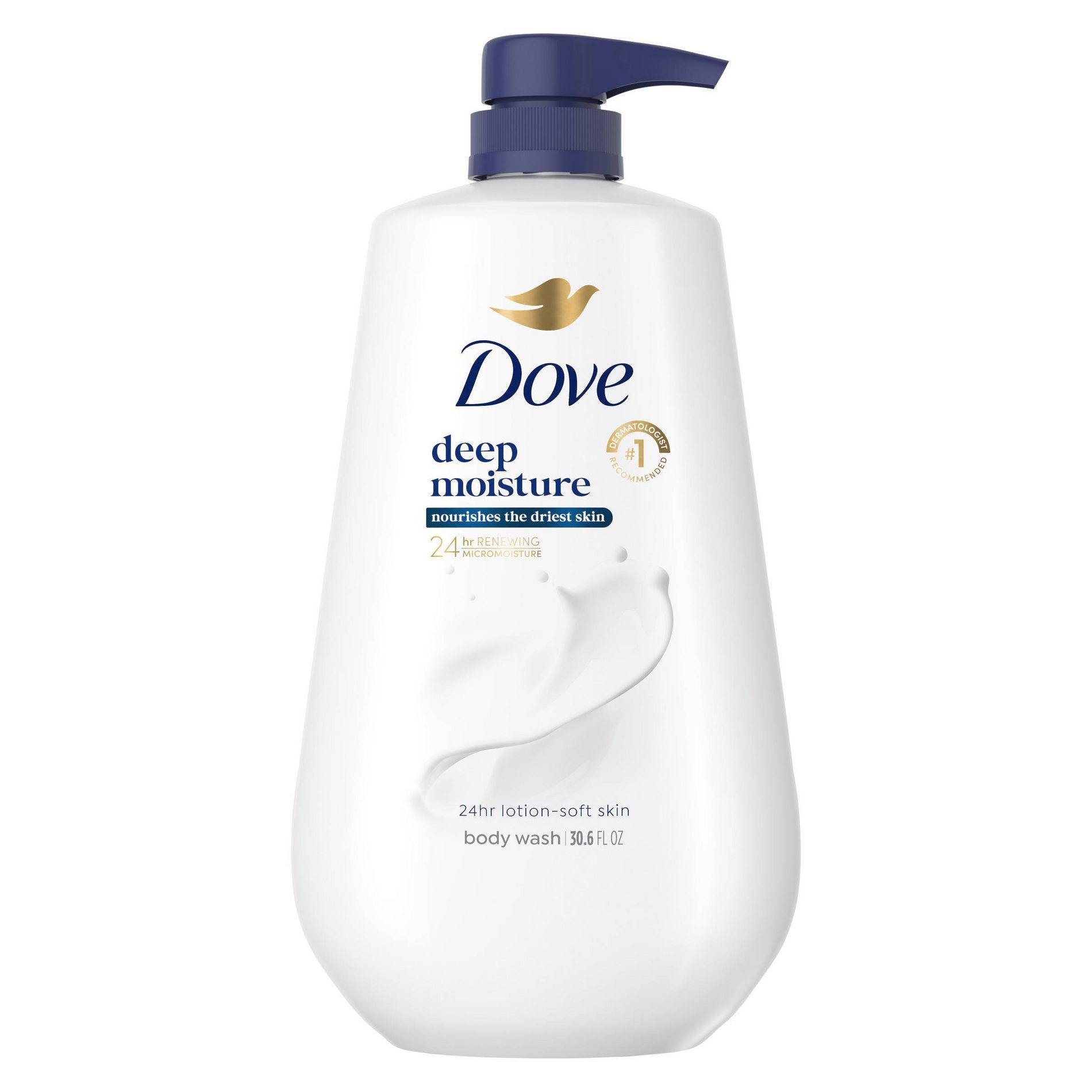 Dove Beauty Deep Moisture Body Wash Nourishes the Driest Skin 24hr Lotion-Soft Skin - 30.6 fl oz