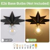 DAKAFUL Flush Mount Ceiling Light" - Retro Gold-rimmed Star Design Universal Compatibility with 60W E26 Bulbs - Black - 3 of 4