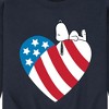 Men's - Peanuts - Snoopy On Flag Heart Graphic Fleece Sweatshirt - 2 of 4