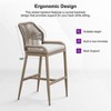 PURPLE LEAF Patio Sunbrella Bar Stools Set of 2 Handwoven Wicker Bar Height Stool Modern Aluminum Outdoor Wicker Barstools with Back and Cushion - 4 of 4