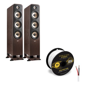Polk Audio Signature Elite ES60 Hi-Fi Home Theater Floorstanding Speaker Pair with 14 Gauge Speaker Wire - 50 Feet - 1 of 4
