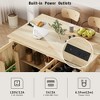 PAGED Fluted Kitchen Island Rolling Kitchen Cart with Drop Leaf, Internal Storage Rack for Kitchen - 3 of 4