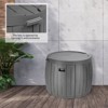 Karl Home | 36 Gal Outdoor Round Plastic Deck Box - 3 of 4